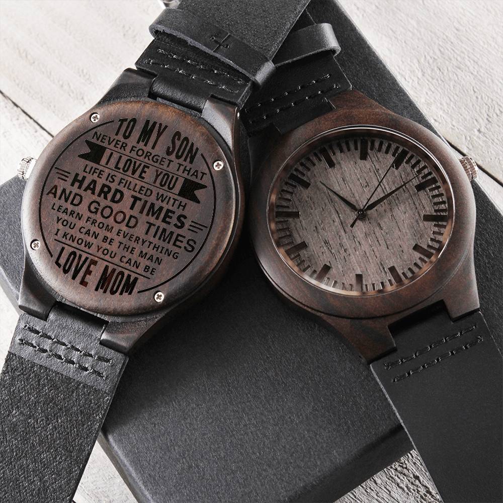 To my Son - Stylish Wood Engraved Watch