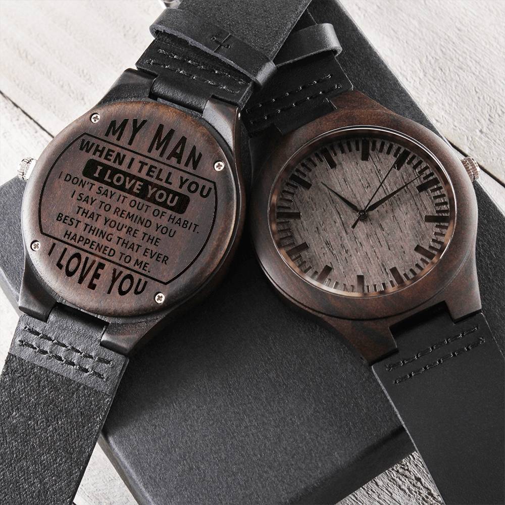 My Man - Stylish Wood Engraved Watch