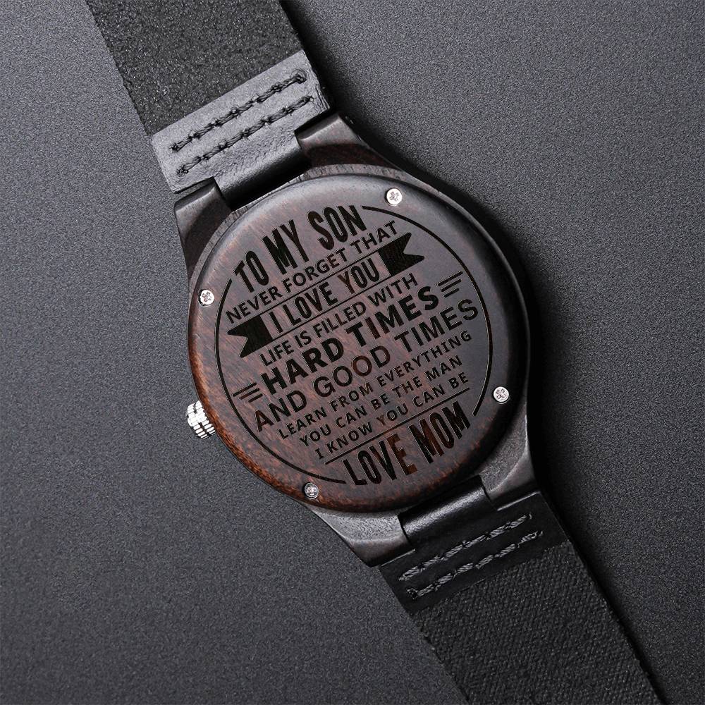 To my Son - Stylish Wood Engraved Watch