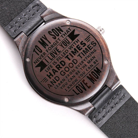 To my Son - Stylish Wood Engraved Watch