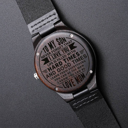 To my Son - Stylish Wood Engraved Watch