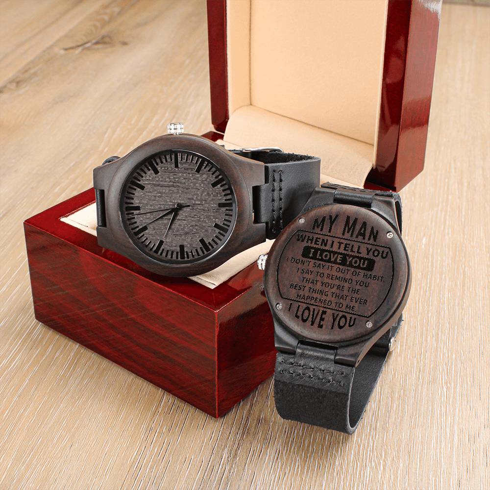 My Man - Stylish Wood Engraved Watch