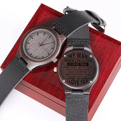 My Man - Stylish Wood Engraved Watch