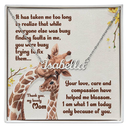 Signature Style Custom Necklace - mom (Giraffes)