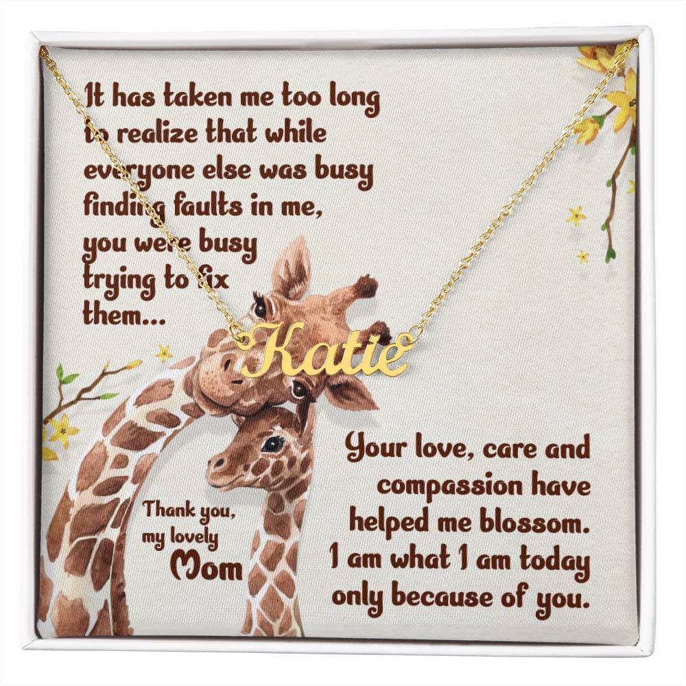 Signature Style Custom Necklace - mom (Giraffes)