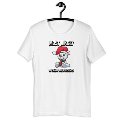 Most likely to shake the presents - Premium Unisex t-shirt
